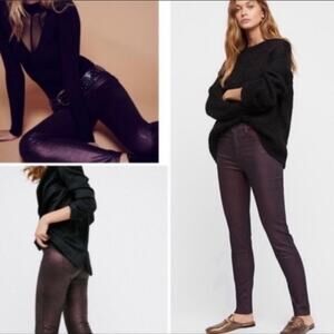 NWT Free people high rise glitter skinny jeans